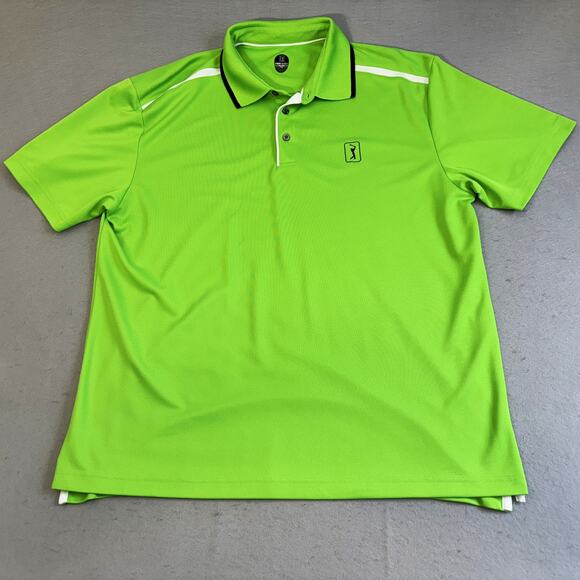 PGA Pro Series Golf Polo Mens XL Lime Green Sportswear Casual Golfing Tour Poly - Picture 1 of 7